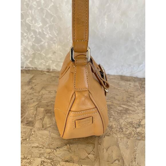 Vtg COACH Hampton caramel leather Y2K Demi small shoulder bag 7540 - Picture 4 of 10